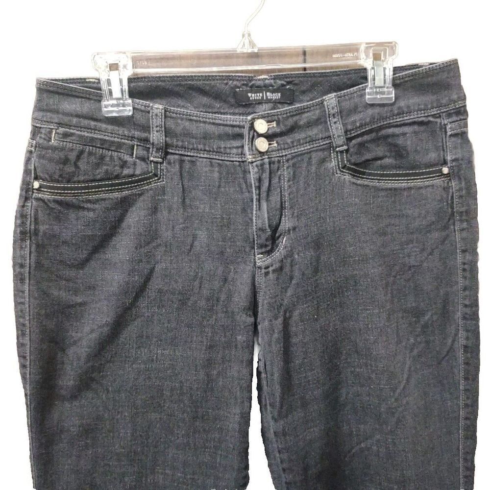 White House Black Market Women's Black Jeans Flare Leg Blanc 8R‎ 33X30